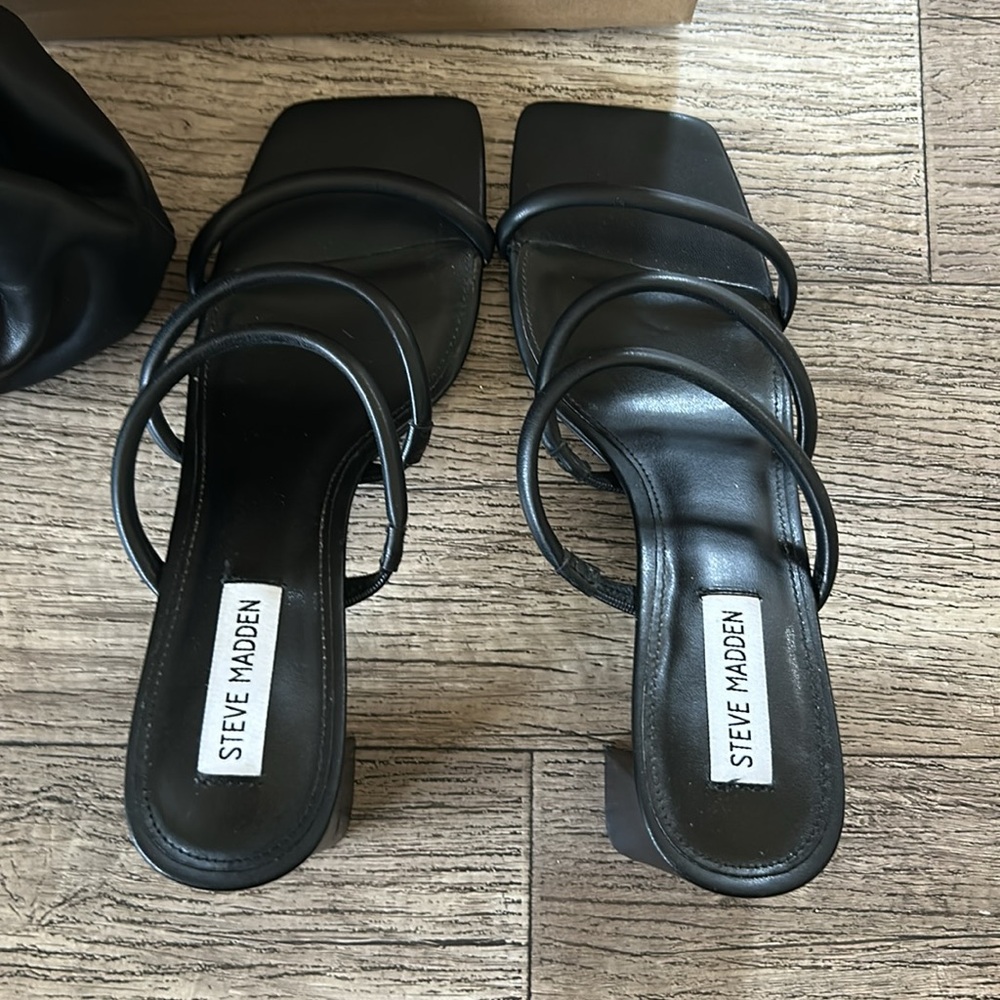 Steve Madden Black Strappy Heels and Clutch Set - Picture 5 of 9